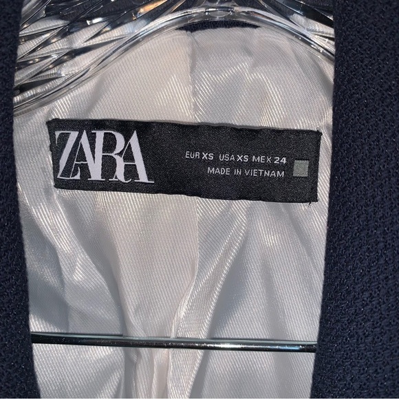 Zara Tailored Blazer with Buttons Navy Blue XS - Picture 11 of 16